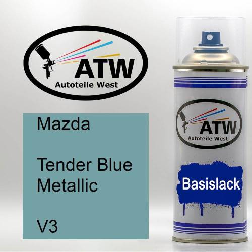 Mazda, Tender Blue Metallic, V3: 400ml Sprühdose, von ATW Autoteile West.